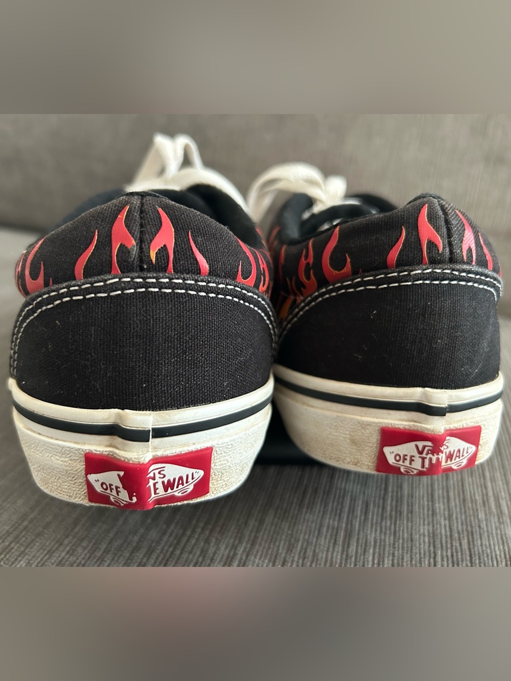 Vans Doheny Flame Low Top Skate Shoes Black Fire Pattern US Youth 6.0 - Picture 4 of 9